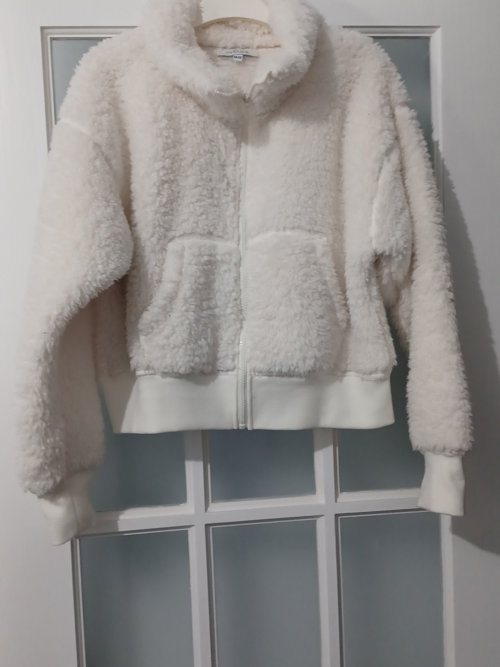 Cream Sherpa Zip-Up Jacket